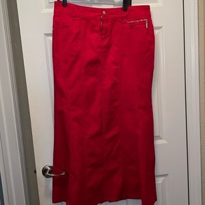 Bisou Bisou Jeans Red Maxi Denim Skirt